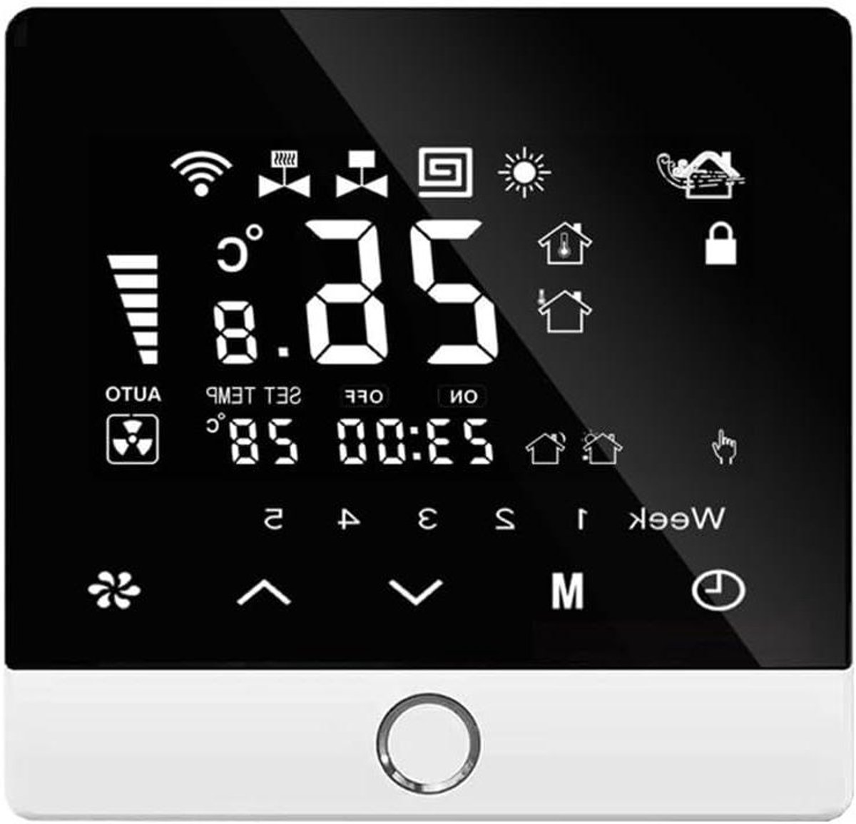 Slimme Thermostaat - Temperatuurregelaar - Comfort Verhoging - App & Spraakbesturing - 10x9x6 cm - Zwart