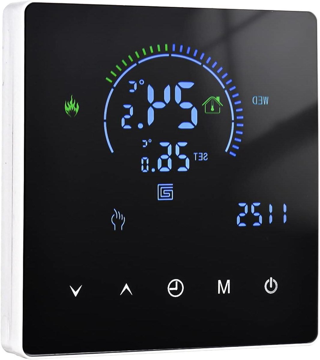 Slimme Thermostaat - Temperatuurregelaar - Waterverwarming - App Afstandsbediening - 11 cm - Zwart