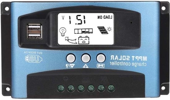 MPPT Solar Controller - Zonne Laadregelaar - Energie Management - Hoge Laad Efficiëntie - 40A - Zwart