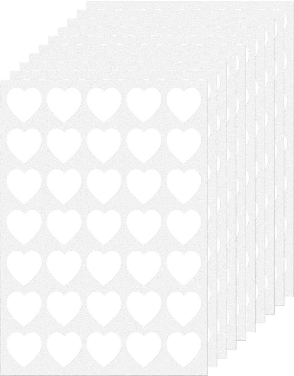 hartvormige stickers, 25 mm, zelfklevende etiketten, 700 stuks, beloningsstickers voor doe-het-zelf design, scrapbooking, 20 vellen
