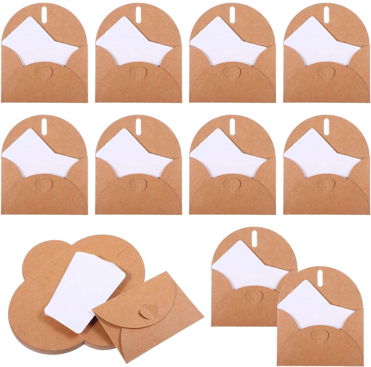 25 stuks mini-enveloppen, kleine kaarten om te beschrijven, met enveloppen, enveloppen, cadeaukaart, enveloppen met kaarten, kraftpapier, enveloppen, blanco kaarten voor cadeaukaarten, doe-het-zelf