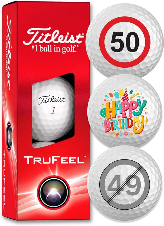 Golfballen Set - Verjaardagscadeau Golf - Cadeau Geven - Uniek Design - 3 Stuks - Wit — afbeelding 2