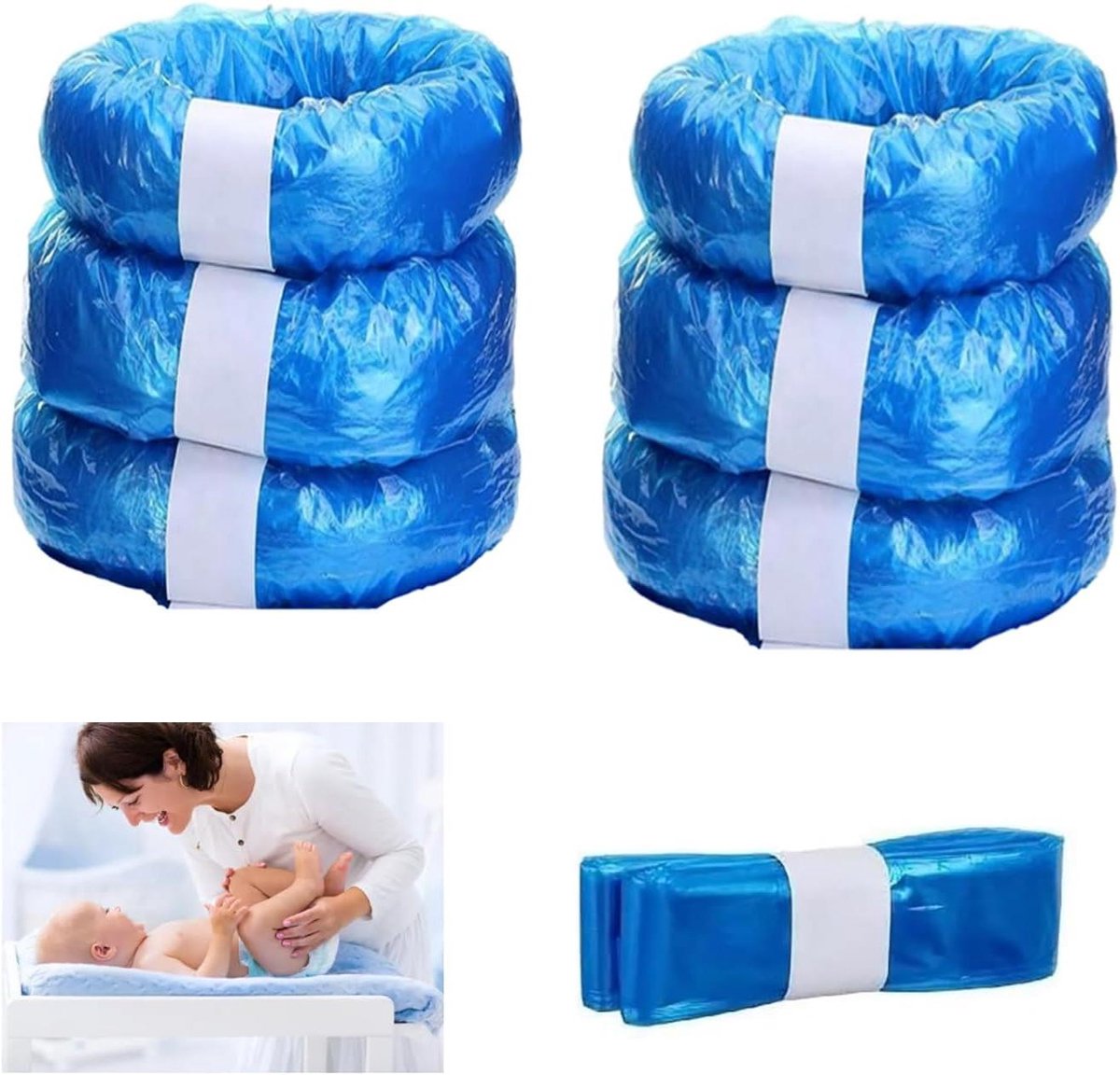 Luieremmer Navullingen - Luierzakken Navulfolie - Hygiënisch Huis - Extra Dik Materiaal - 6 Stuks - Blauw