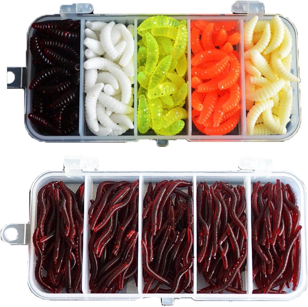 Kunstaas Set - Zachte Worms - Vissen Vangen - Levendige Zwembewegingen - 350 Stuks - Meerkleurig