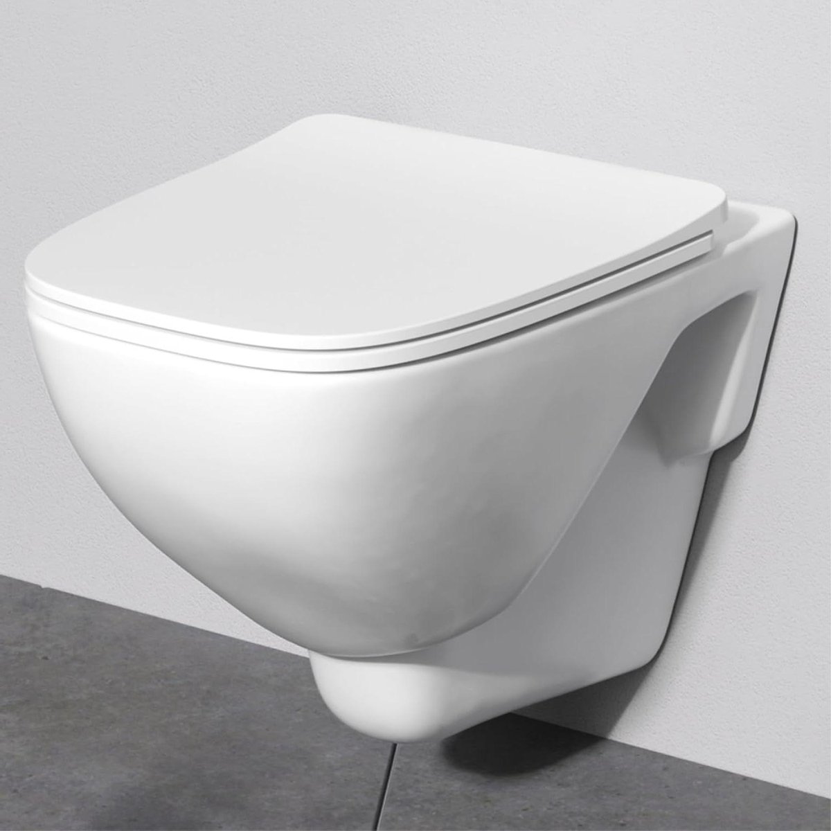Hangend Toilet - Wandtoilet Toiletpot - Badkamer Vernieuwen - Zonder Spoelrand - 51 cm Lang - Wit