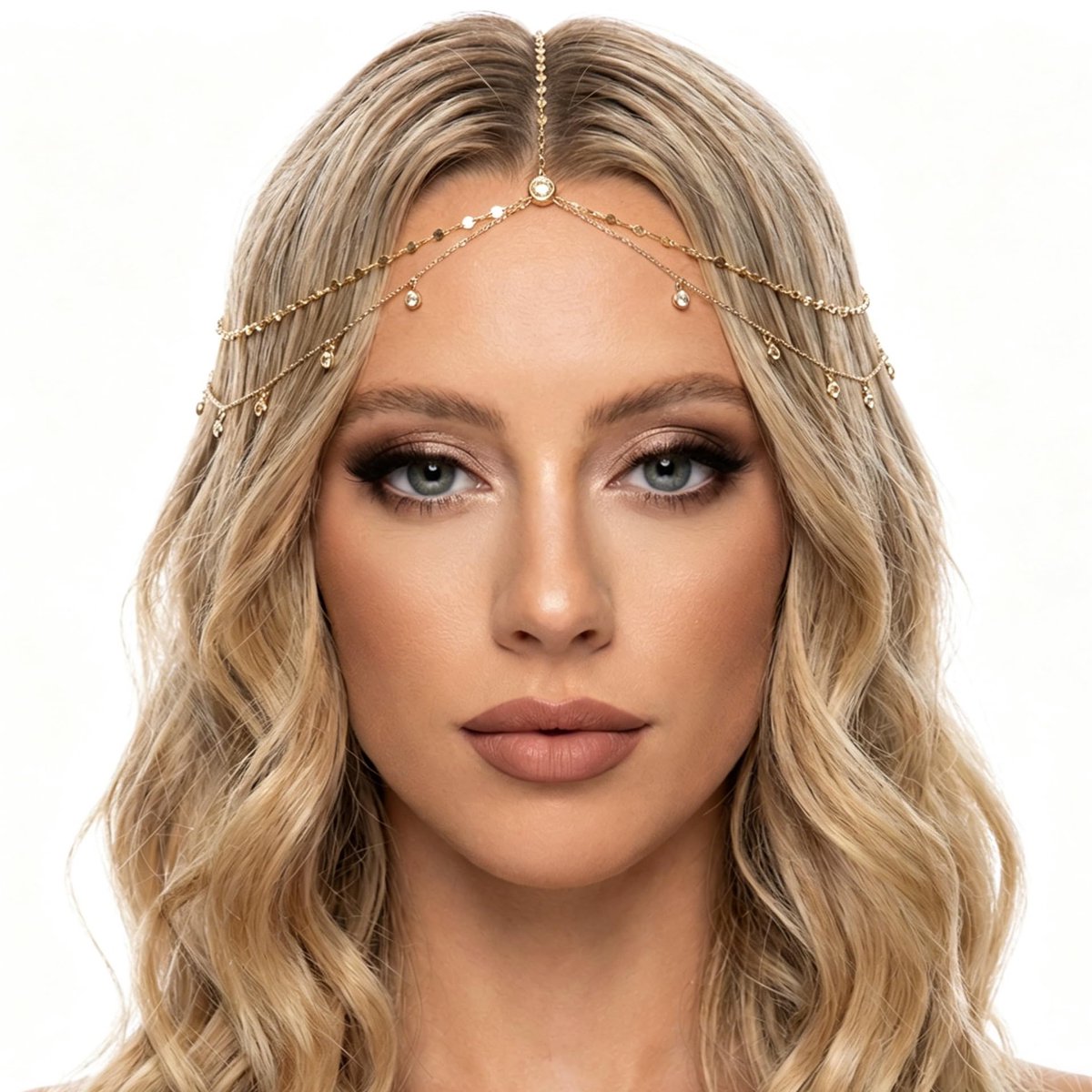 Haar Keten voor Vrouwen - Indiase Haarjuweel Met Pendant - Bruidshaaraccessoire voor Vrouwen & Meisjes (Goud)