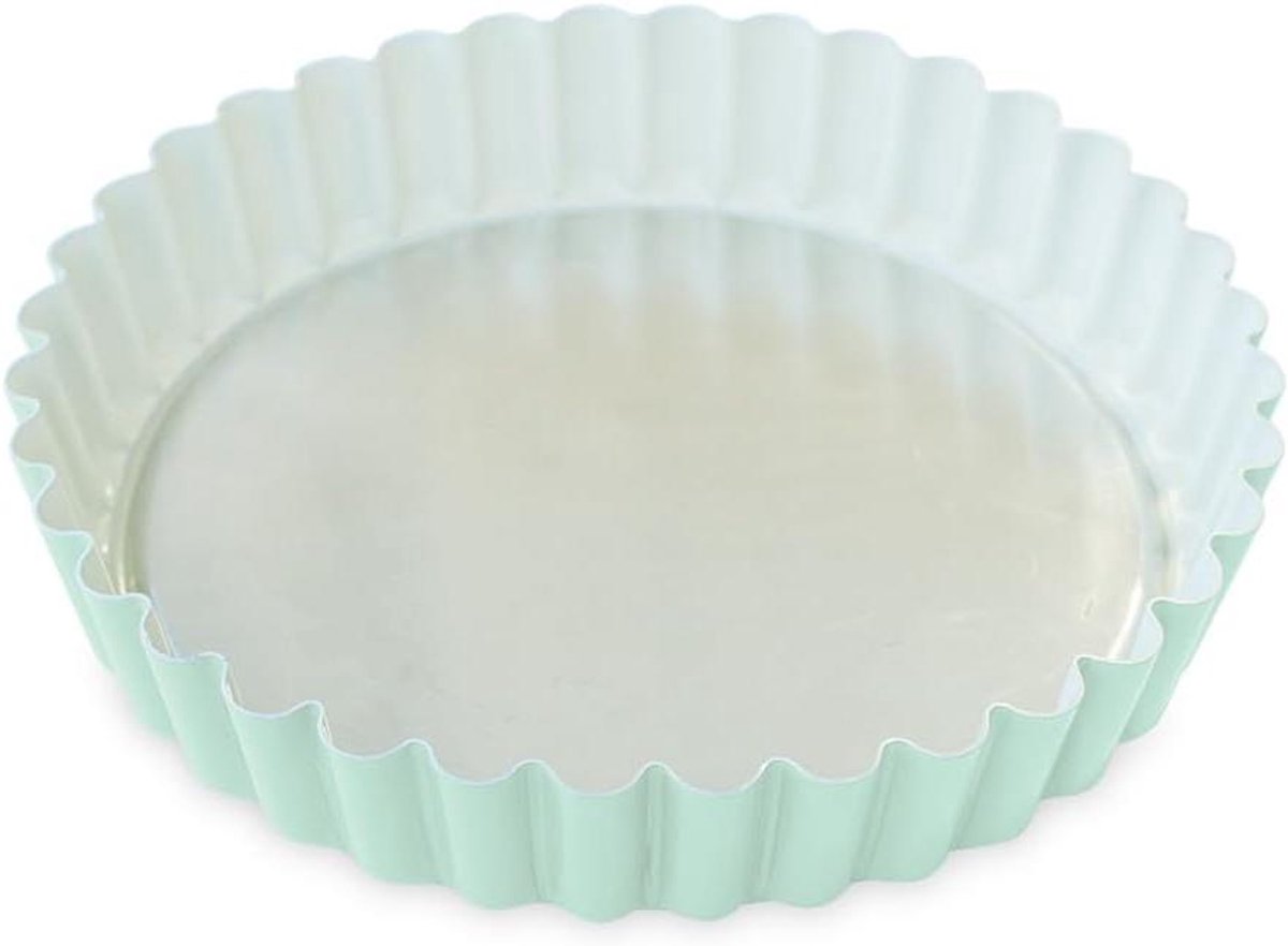 Quiche en Taart Pan - Bakvorm Ronde tin - Taarten Bakken - Verwijderbare Bodem - 25 cm - Grijs