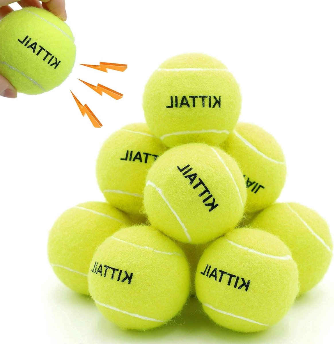 Honden Tennisballen - Piepende Ballen Hond - Hond Trainen - Niet-schadelijk Natuurlijk Rubber - 6.6 cm - Geel