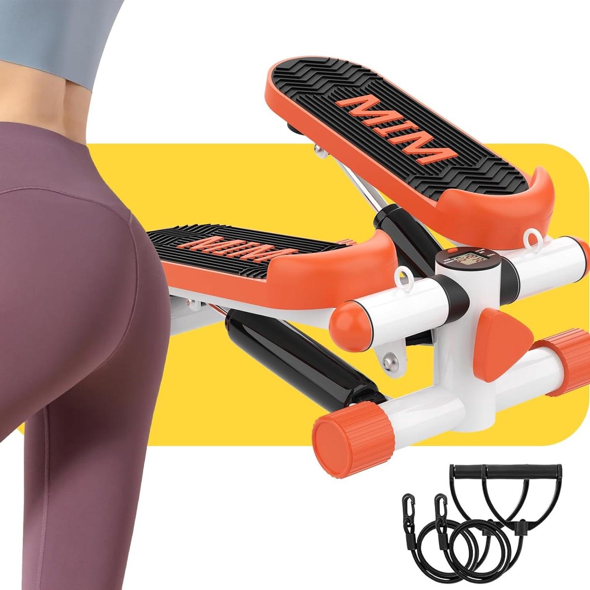 Mini Stepper - Hometrainer Stapper - Full Body Workout - Twist Beweging - 120 kg Capaciteit - Oranje