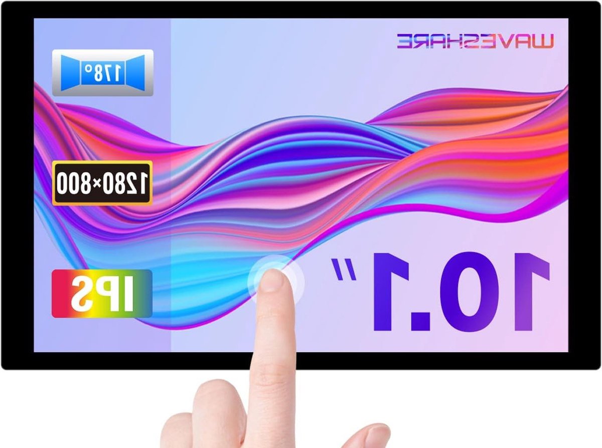 Capacitief Touchscreen Display - IPS Monitor - Raspberry Pi Projecten - Optisch Verlijmd Glaspaneel - 10.1 inch - Zwart