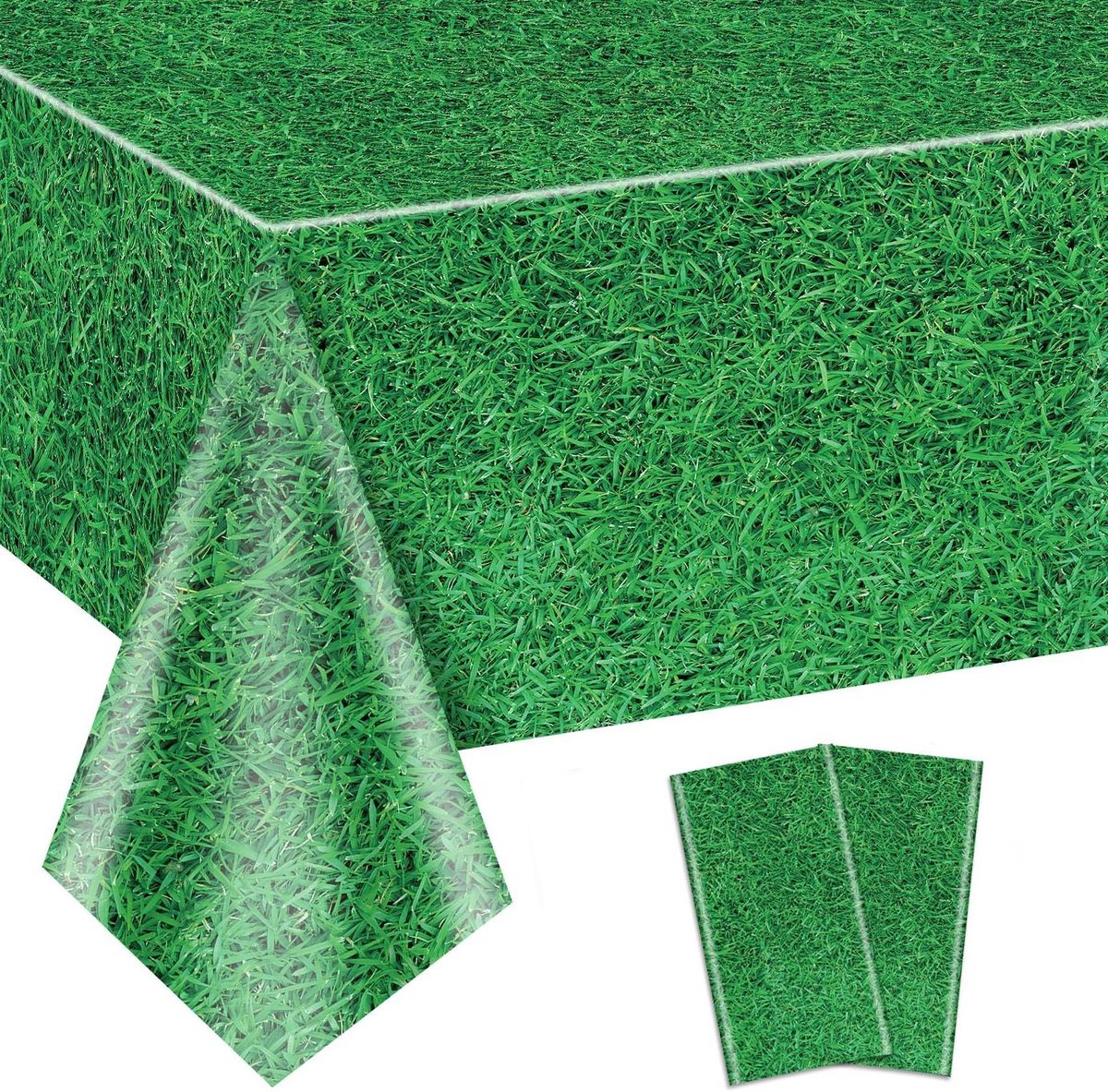 Tafelkleden Graspatroon - Tafelhoezen Groen - Sportfeesten Decoratie - Water- en Vlekbestendig - 220x130 cm - Groen