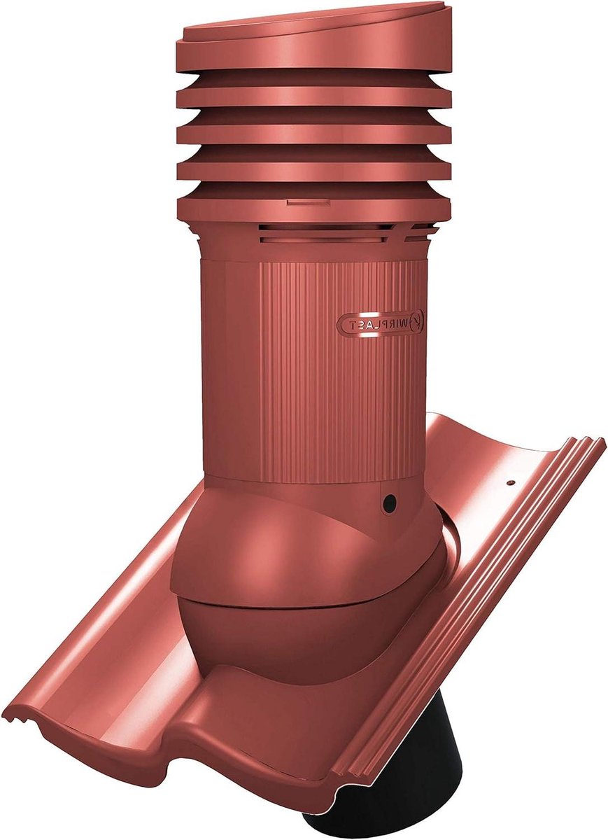 Dakdoorvoer Ventilatie - Ventilatiepijp Dak - Ventilatie Aanleggen - Ingebouwde Waterpas - DN150 490mm - Rood