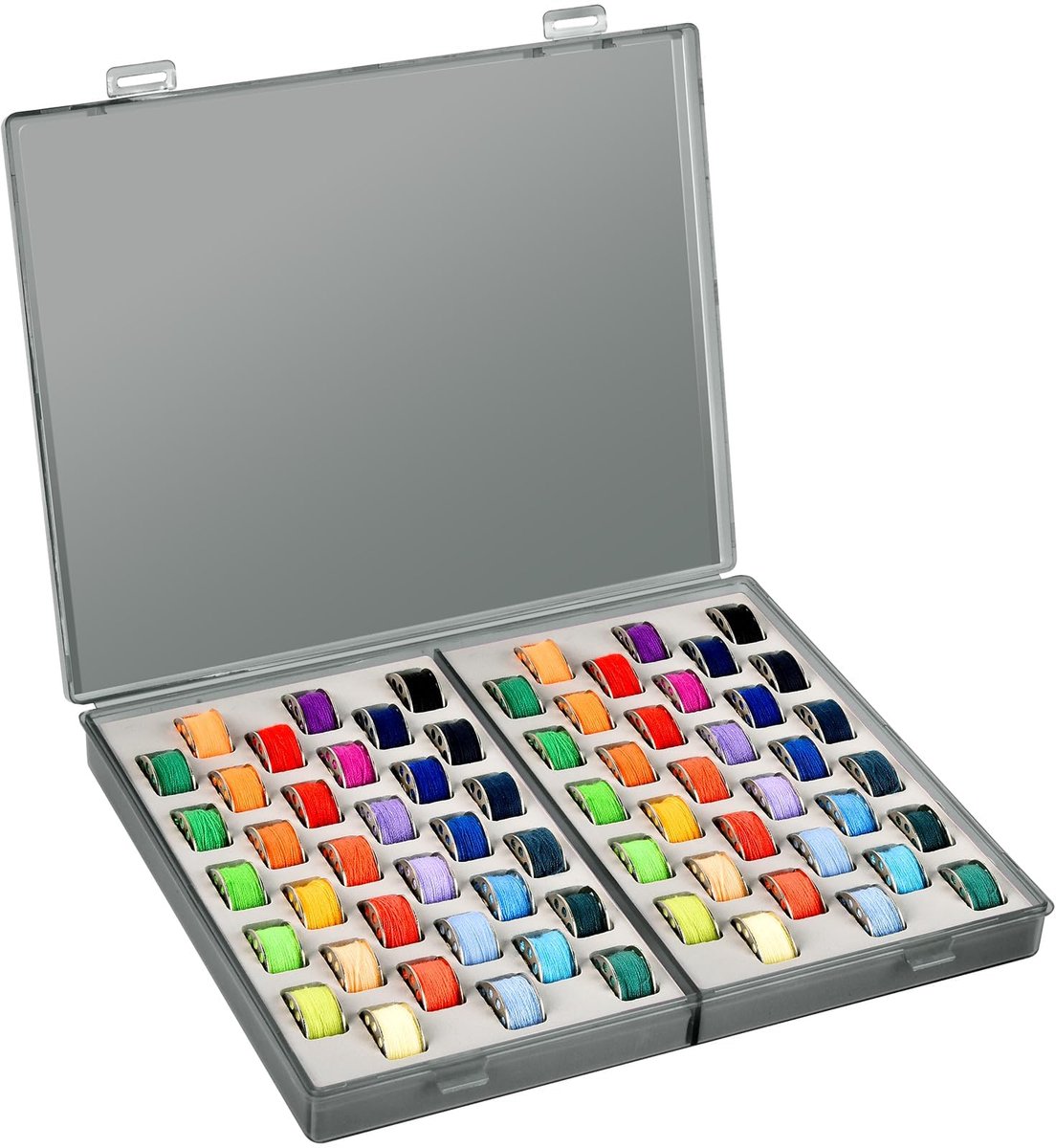 etui met 66 sleuven, verwijderbare EVA-inzetstuk, plastic doorzichtige naaispoel organizer voor broer/voor zanger/voor Janome/voor babylock/voor Juki naaimachine en borduurwerk (alleen | X