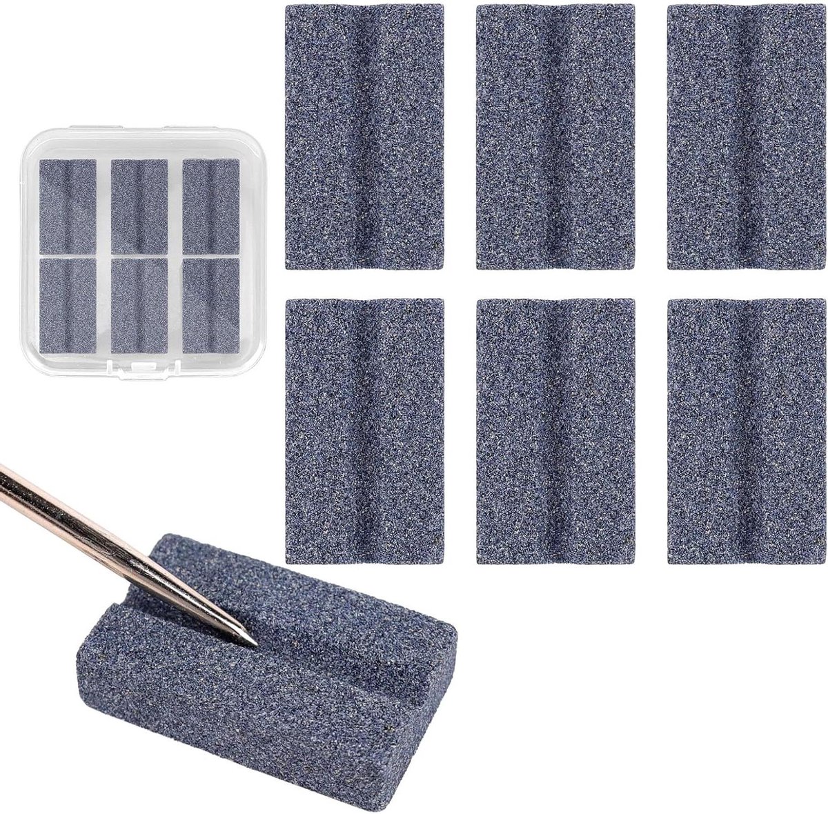 Darts Puntenslijper - Dart Accessoires - Darts Onderhoud - Verwijdert Bramen - 25 x 15 x 6 mm - Grijs