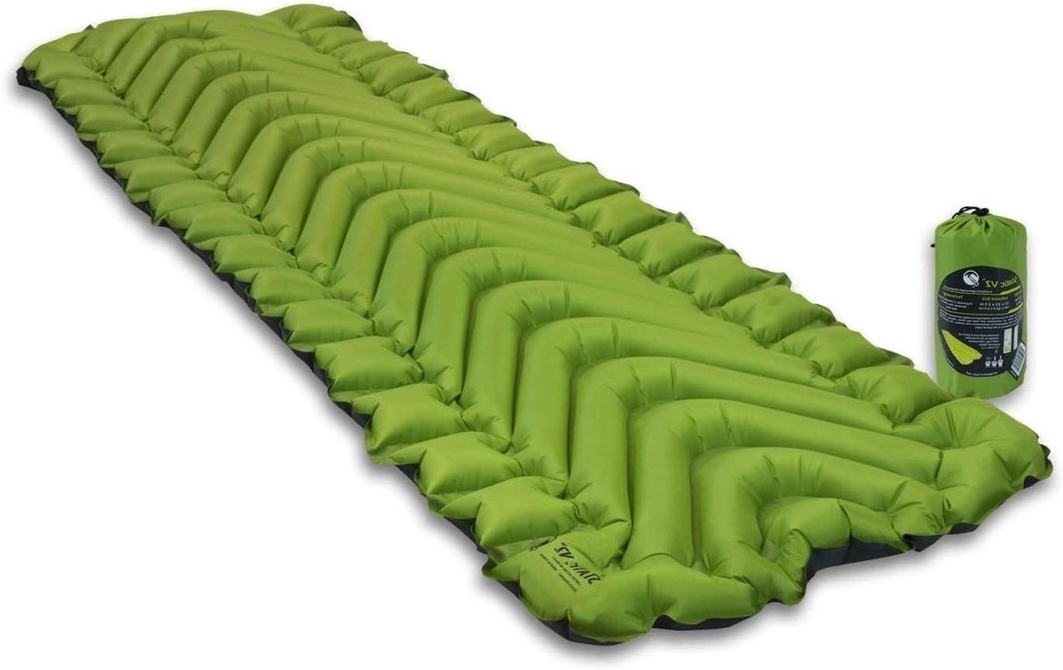 Kampeer slaapkussen - Opblaasbaar kussen - Buiten slapen - 12% lichter model - 72 x 23 x 2.5 inch - Groen