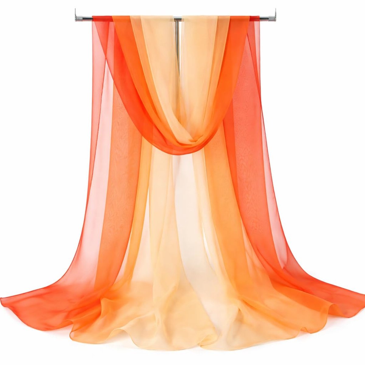 Sjaal voor dames, zomer, 160 x 50 cm, stola voor avondjurk, halsdoek, kleurverloop, zonwering, zomersjaals van chiffon, doeken en wraps voor reizen, avondjurk, bruiloft, bruid