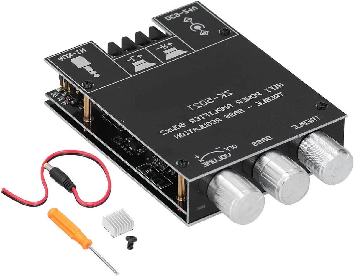 Versterker Module - Stereo Audio Board - Muziek Afspelen - Bluetooth 5.0 Connectie - 50W x 2 - Blauw