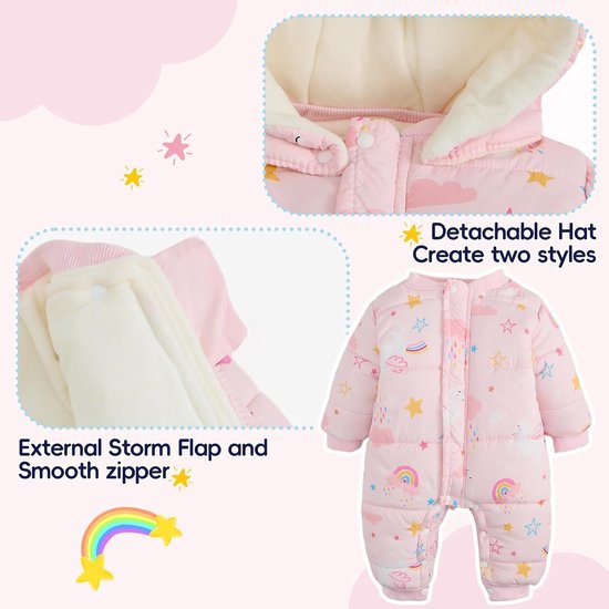 Baby Sneeuwpak met Capuchon - Warme Winter Jumpsuit voor Jongens en Meisjes (3-24 maanden) — afbeelding 4