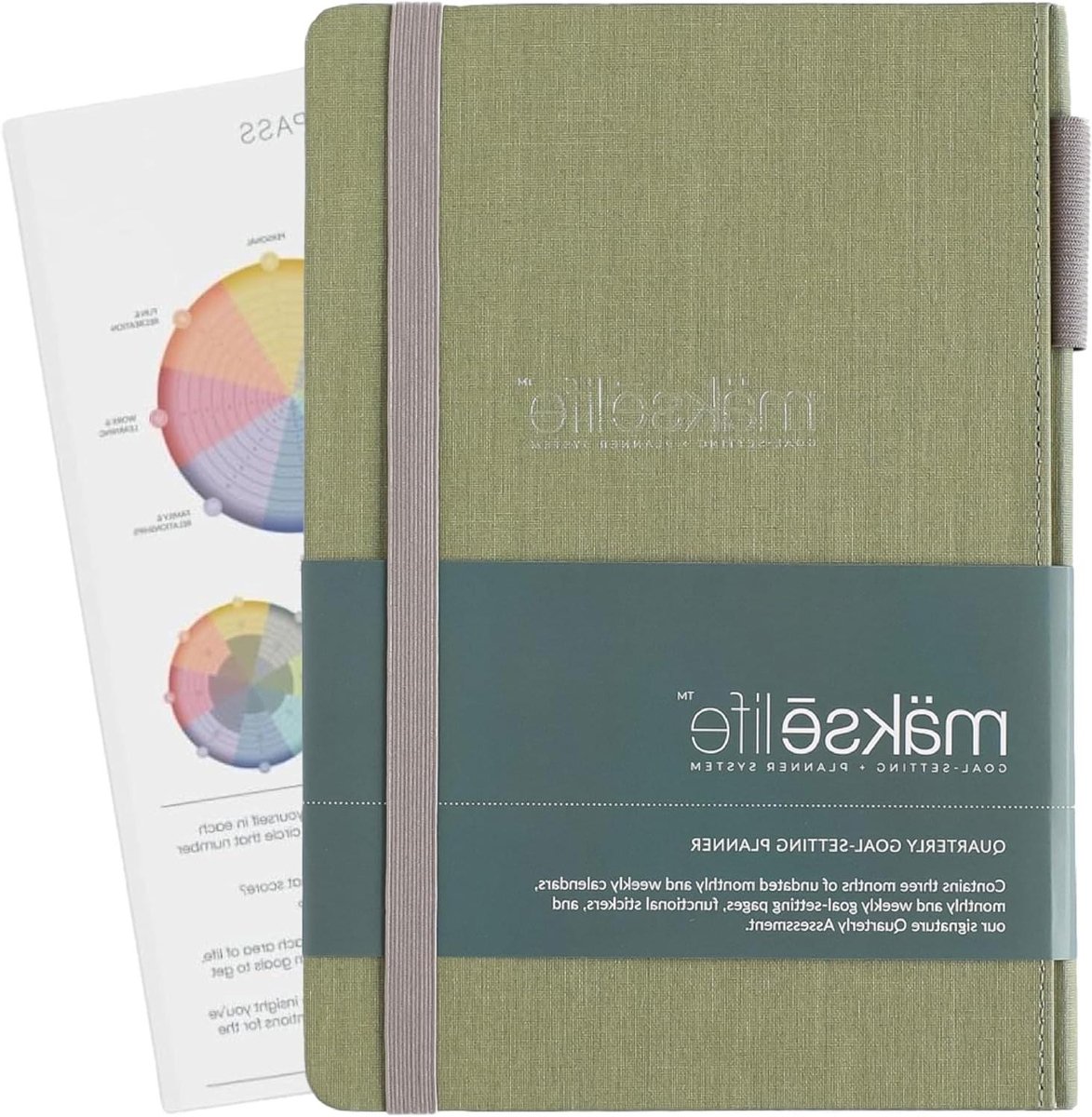 Doelen Stellen Planner - Weekplanner Agenda - Persoonlijke Organisatie - Driemaandelijks Systeem - A5 - Groen