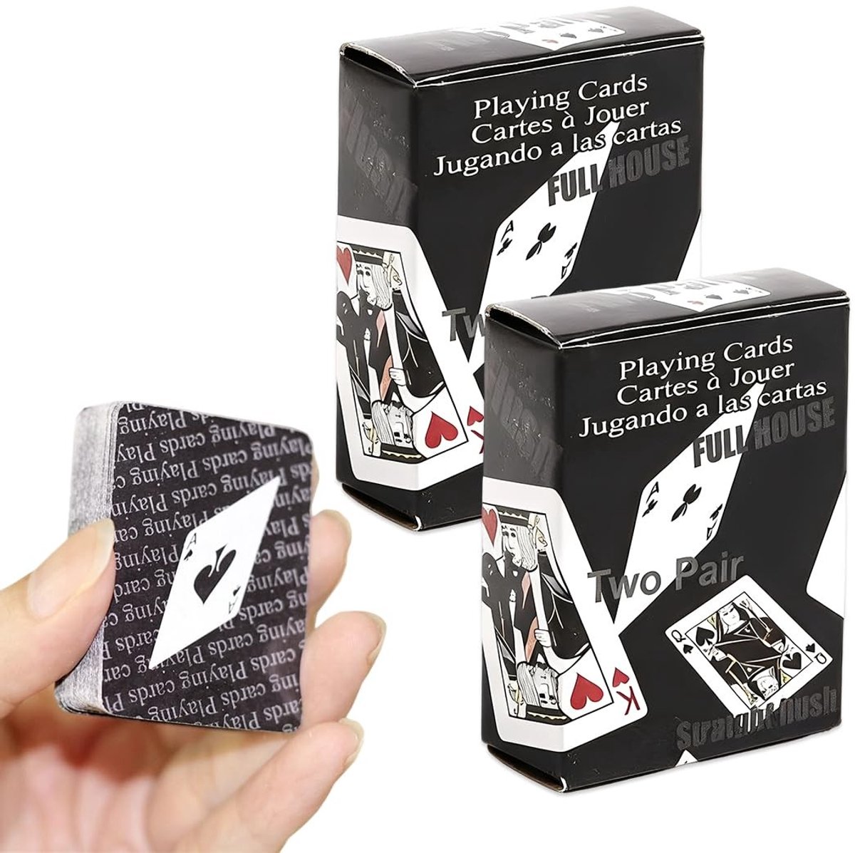 Dailygoods- Mini Pokerkaarten 2 Sets - Kleine Speelkaarten - Duurzaam Karton - Compact Reisspel - Perfect voor Volwassenen - Hoogwaardige Kwaliteit
