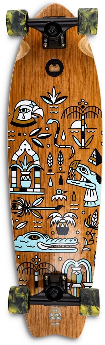 Cruiser skateboard Stadsboard Stad verkennen 7 lagen esdoorn 81 cm Teak
