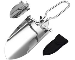 Dailygoods - Aililong vouwbare tuin schop – Mini handschop uit roestvrij staal, vouwbaar met riemzak, voor de tuin, bloemenschop, kamperen en buitenactiviteiten