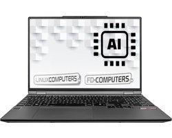 Linux laptop 15,3" MET LOKALE AI | AMD Ryzen 7 350 AI | 64GB DDR5 ram | 2 TB SSD | Linux naar keuze, Ubuntu, Linux Mint, Debian, QWERTY