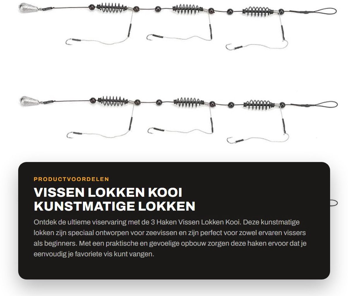 Dailygoods- Vissenlokken Set van 3 - Kunstmatige Vissenlokken - Visgerei voor Zeevissen - Visoogst - Vistas Accessoires - Praktisch en Effectief - Visaas