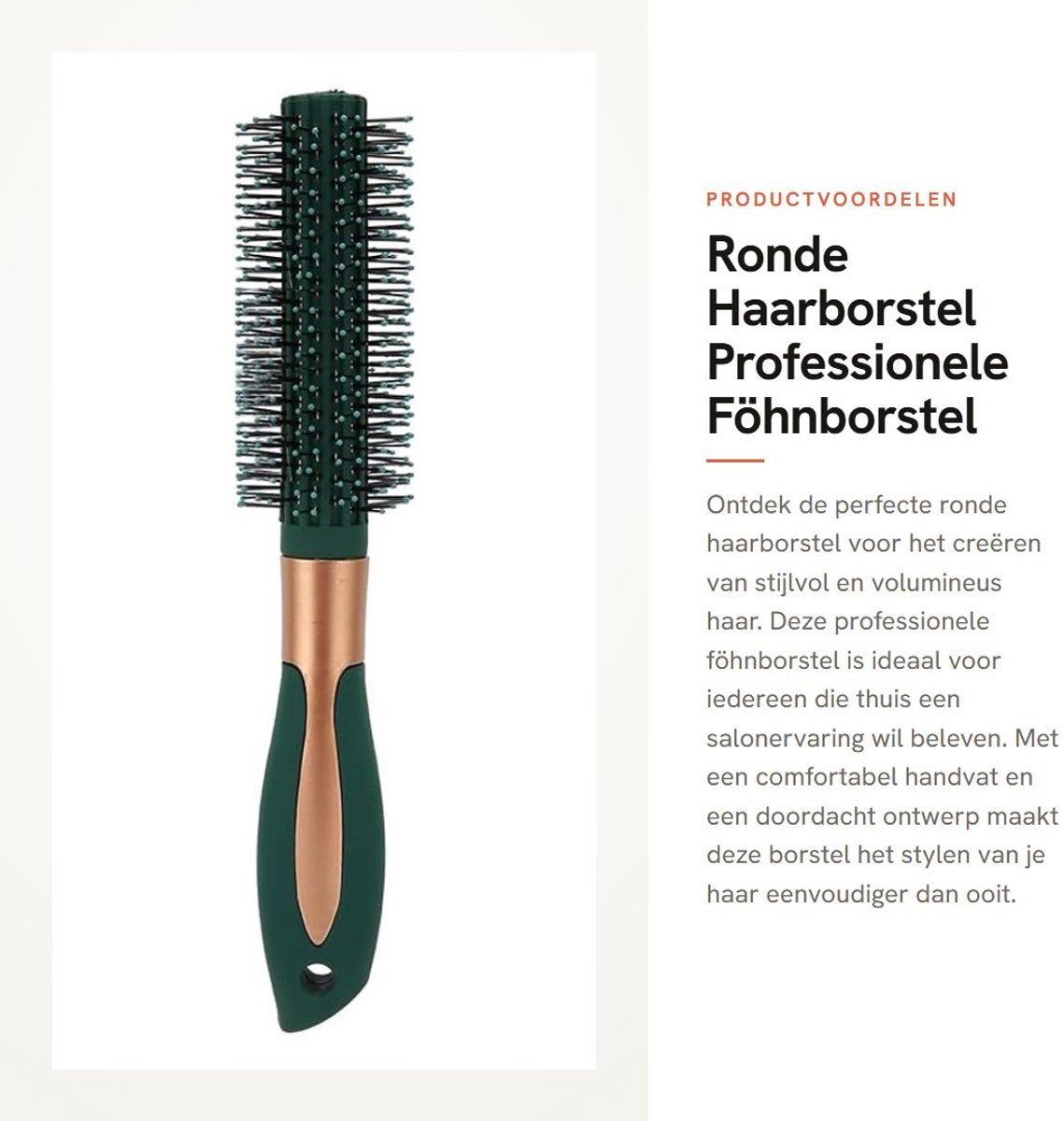 Dailygoods - Ronde Haarborstel - Professionele Föhnborstel - Comfortabel Handvat - Styling en Uitblaasvolume - Verzorgingskam - Geschikt voor Thuissal...