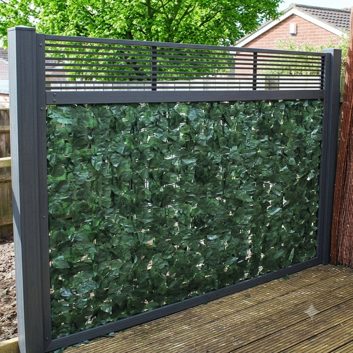 Livatto Wonderwal kunstmatige klimop heg 1x3 m – groene inkijkbescherming op rol voor hek, muur of pergola