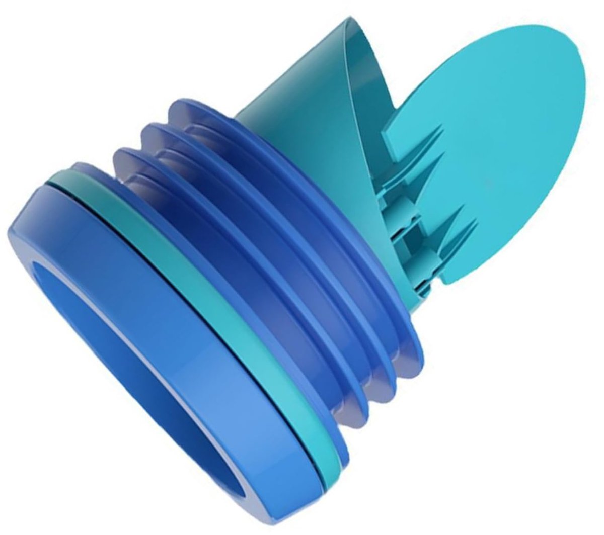Toiletpot ring - Toilet pakking - Lekkage voorkomen - Universele pasvorm - 12.5 x 12.5 x 8 cm - Blauw