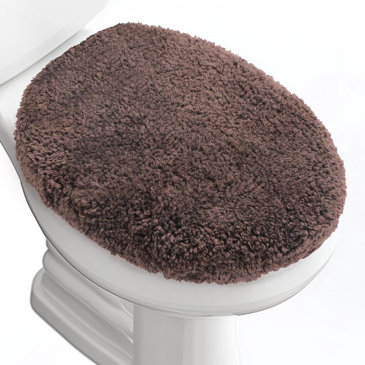 Toiletzitting Hoes - Zachte Deksel - Badkamer Comfort - Machine Wasbaar - 40x35cm - Bruin