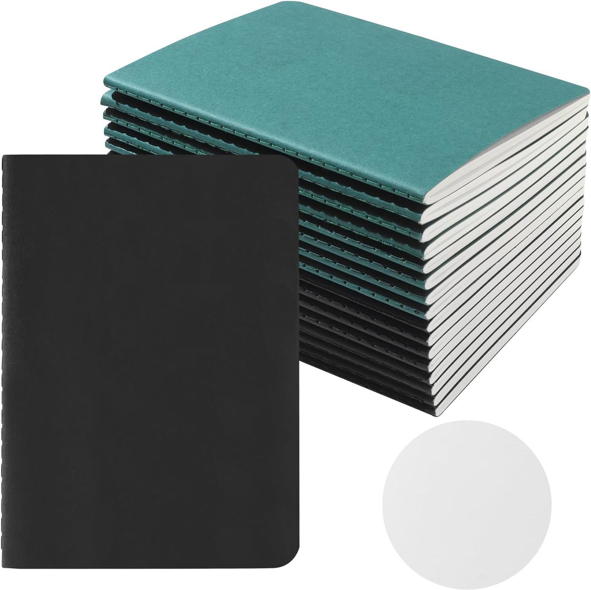 Notitieboek Set - Schrijfblokken Blanco - Ideaal voor Notities - Grote Verpakking - 16 Stuks - Zwart Groen