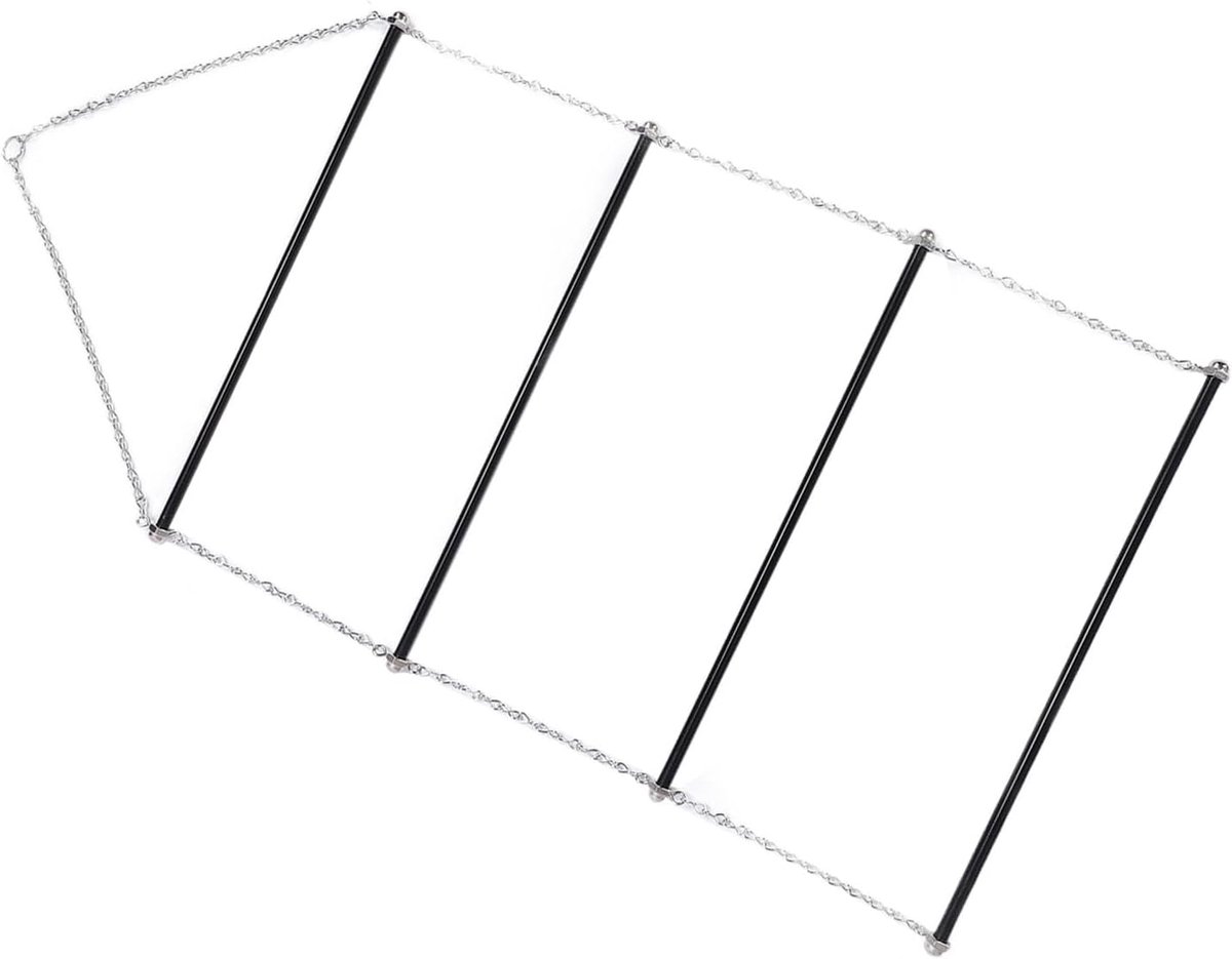 Dekenrek - Opberger - Dekens Opbergen - 4 Hangen Palen - 114 x 61 cm - Zwart