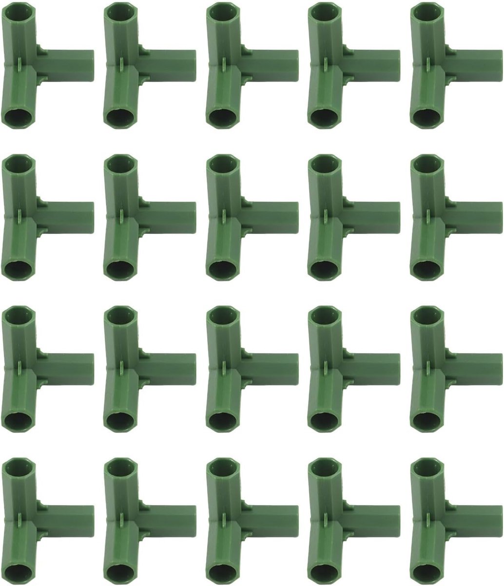 Kasframe Connectoren - Tuinstructuur Koppelingen - Kas Bouwen - Robuust PP Kunststof - 11 mm Binnendiameter - Groen