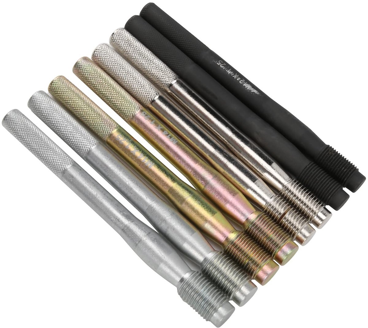 Dailygoods- Uitlijnpinnen 8PCS - Bevestigingsgereedschap - Positioneringsgereedschap - M14x1.5/1.25 en M12x1.5/1.25 - Geschikt voor de meeste auto's - Hoogwaardige staallegering - Wieluitlijningsgereedschap