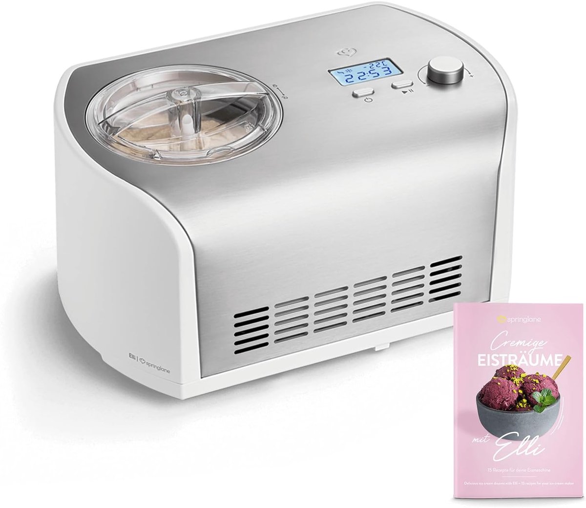 IJsmachine met Compressor - IJs maker - Zelf ijs maken - Zelfkoelende functie - 12 Liter - Zilver