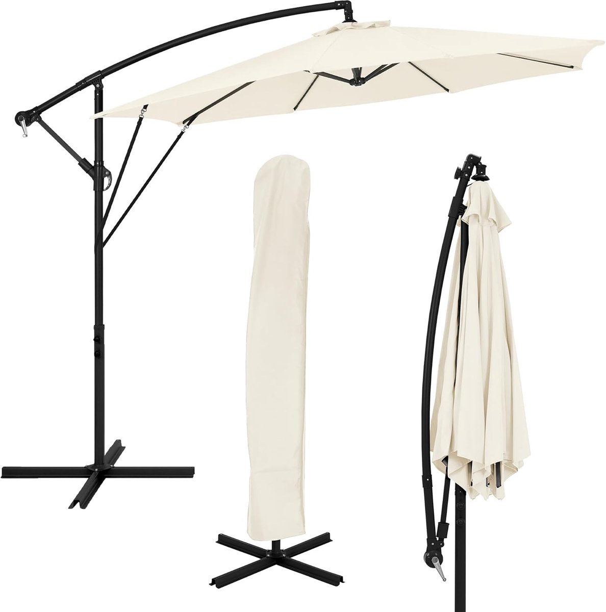 Terras Parasol - Zonwering - Schaduw Creëren - 360 Graden Draaibaar - Ø300 cm - Antraciet