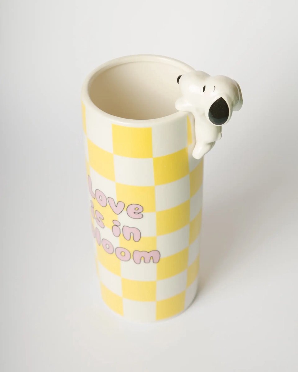 Blogo Design - Vaas Snoopy Love Is In Bloom - geel