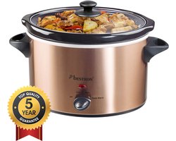 Bestron Slowcooker 180W - ASC350CO - 3.5L - Keramische binnenpan - Koper - 5 jaar garantie