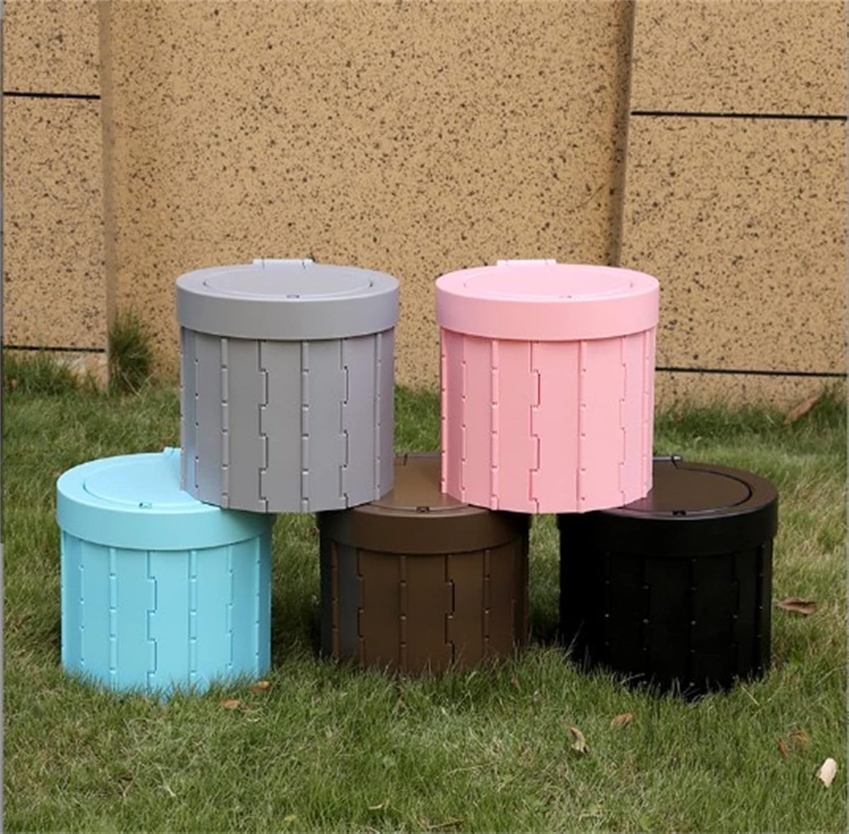 Vouwbaar Toilet - Draagbaar WC - Reizen en Kamperen - Wasbaar en Compact - 12.99 inch Diameter - Grijs