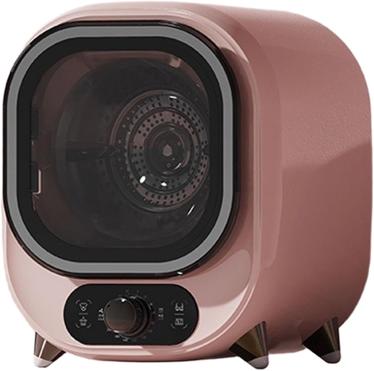 Mini Kledingdroger Compacte Trommel Snel Kleding Drogen Geluidsarm Werken 08 kg Capaciteit Roze