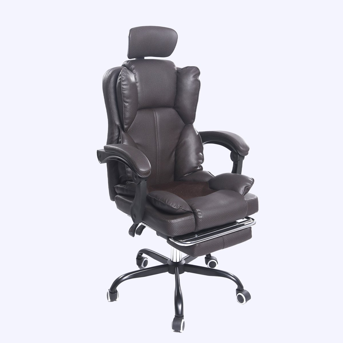 Ergonomische Gaming-Stoel – Met Ventilator, Luchtkoeler & Koeling, Geventileerde Zitting, Ligfunctie, Massage, Verstelbare Directiestoel, Bruin