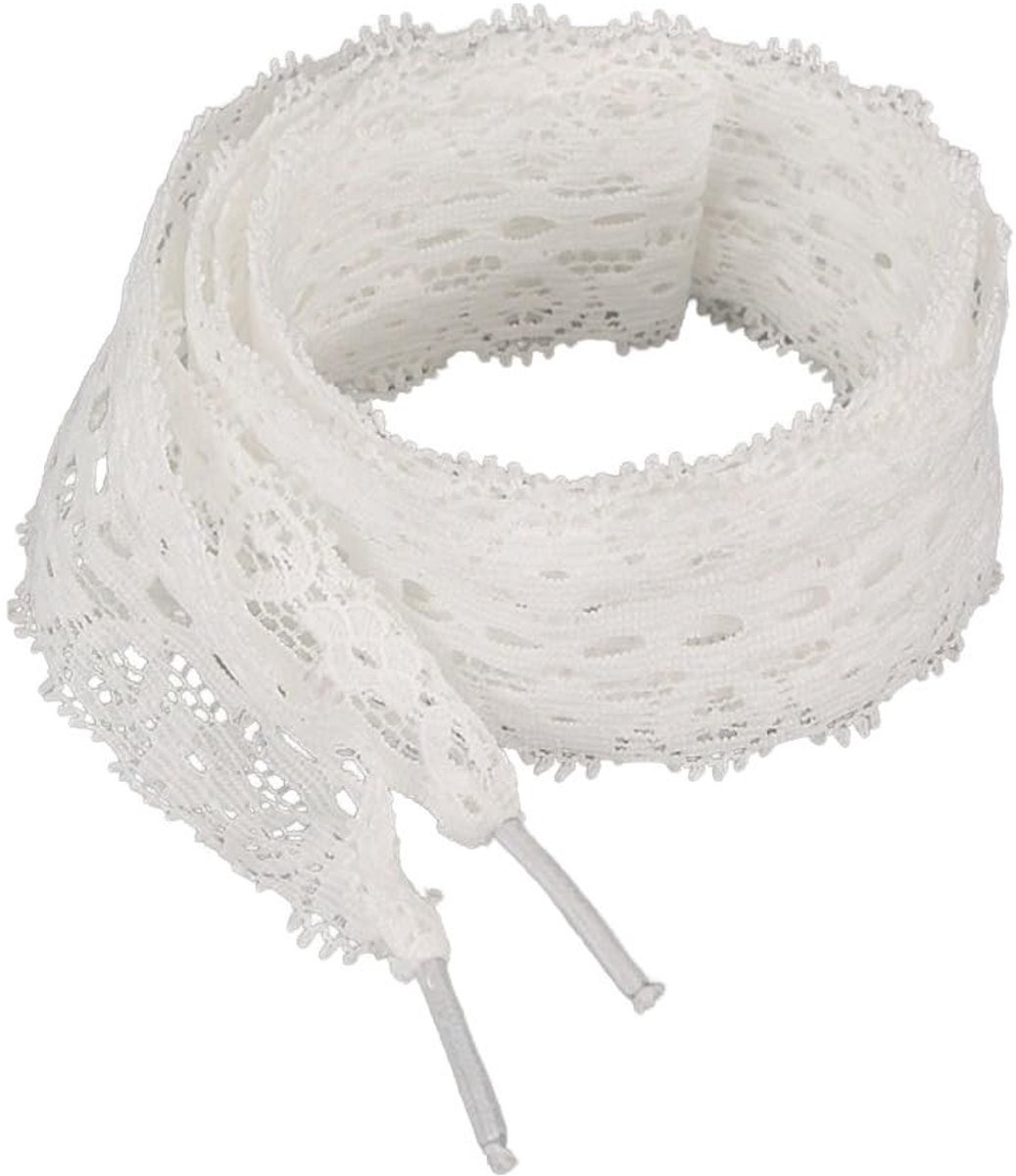 Dailygoods- Schoenveters 120 cm - Kanten Veters - Platte Veters - Vervangende Veters - Sneakers - Duurzaam Nylon/Elastaan - Schoenlussen