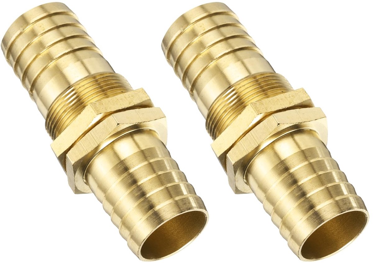 Dailygoods- Slangconnector 2 Stuks - Messing Slangverbinder - 3/4 Inch ID - Water/Fuel/Lucht - Corrosiebestendig - Eenvoudige Installatie - Slangfitting