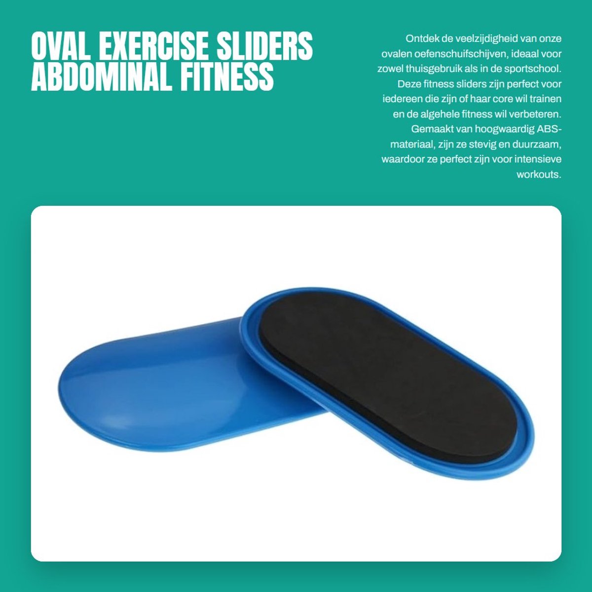 Dailygoods- Fitness Sliders Set van 2 - Dubbelzijdige Glijdschijven - Antislip EVA/ABS - Lichtgewicht en Compact - 23,5 x 13,5 cm - Ideaal voor Thuis/Oefeningen - Core Sliders