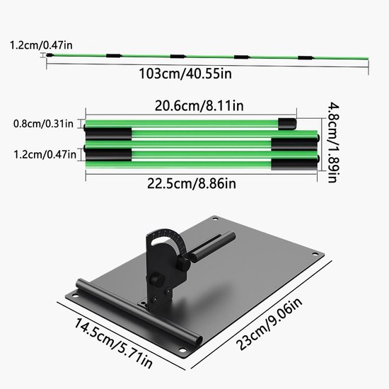 Golf Swing Trainer - Golf Hulpmiddel - Swing Verbeteren - Verstelbare Hoek - 24.99 x 16 cm - Zwart van GOLF — afbeelding 4