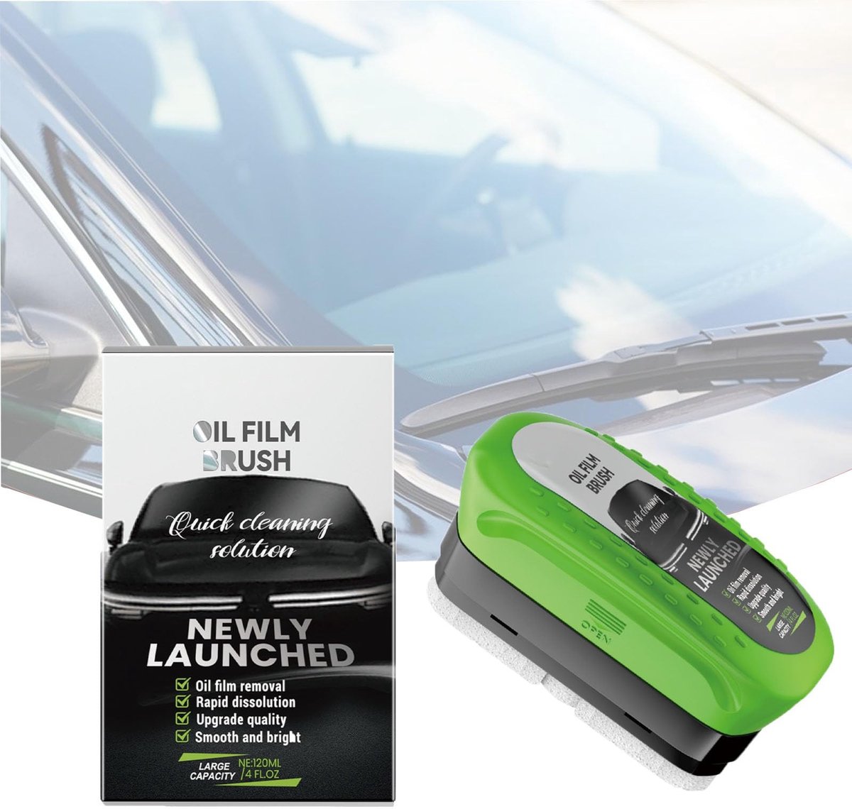 Dailygoods- Autoruitenreiniger Snelle en effectieve reiniging - Glasreiniger - Anti-condenseffect - Oliefilm remover - Gebruiksvriendelijk design - Kristalhelder zicht