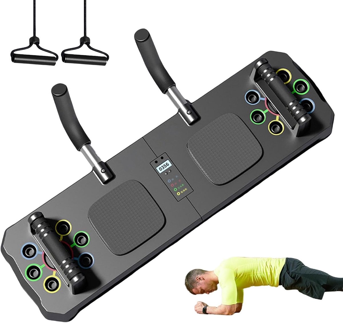 Fitness Trainingsbord - Oefenplank - Thuis Training - Verstelbaar - 33-44 cm - Zwart
