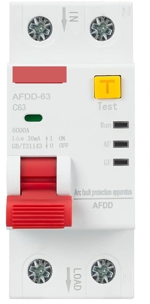 Stroomonderbreker - Boogfoutbeveiliging - Elektrische beveiliging - Dubbele bescherming - 32 A - Grijs